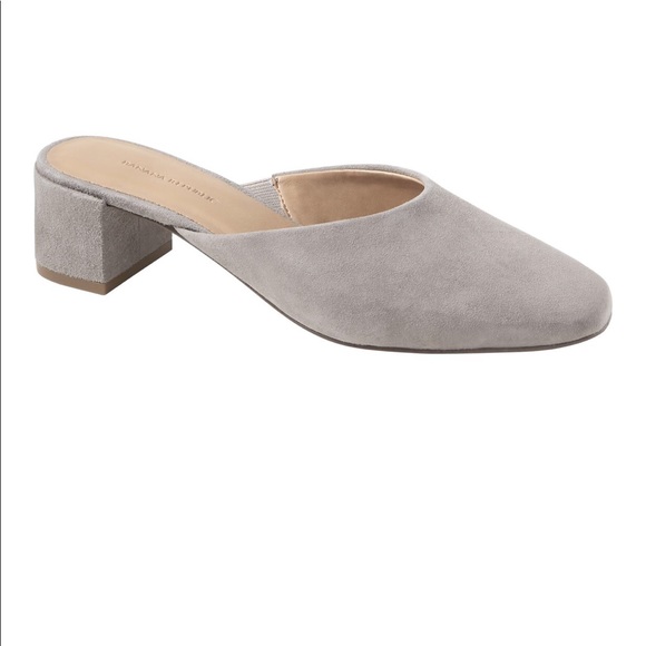 Banana Republic Shoes - Banana Republic Gray Suede Mules